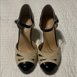 Chelsea Crew Black and Cream Heels